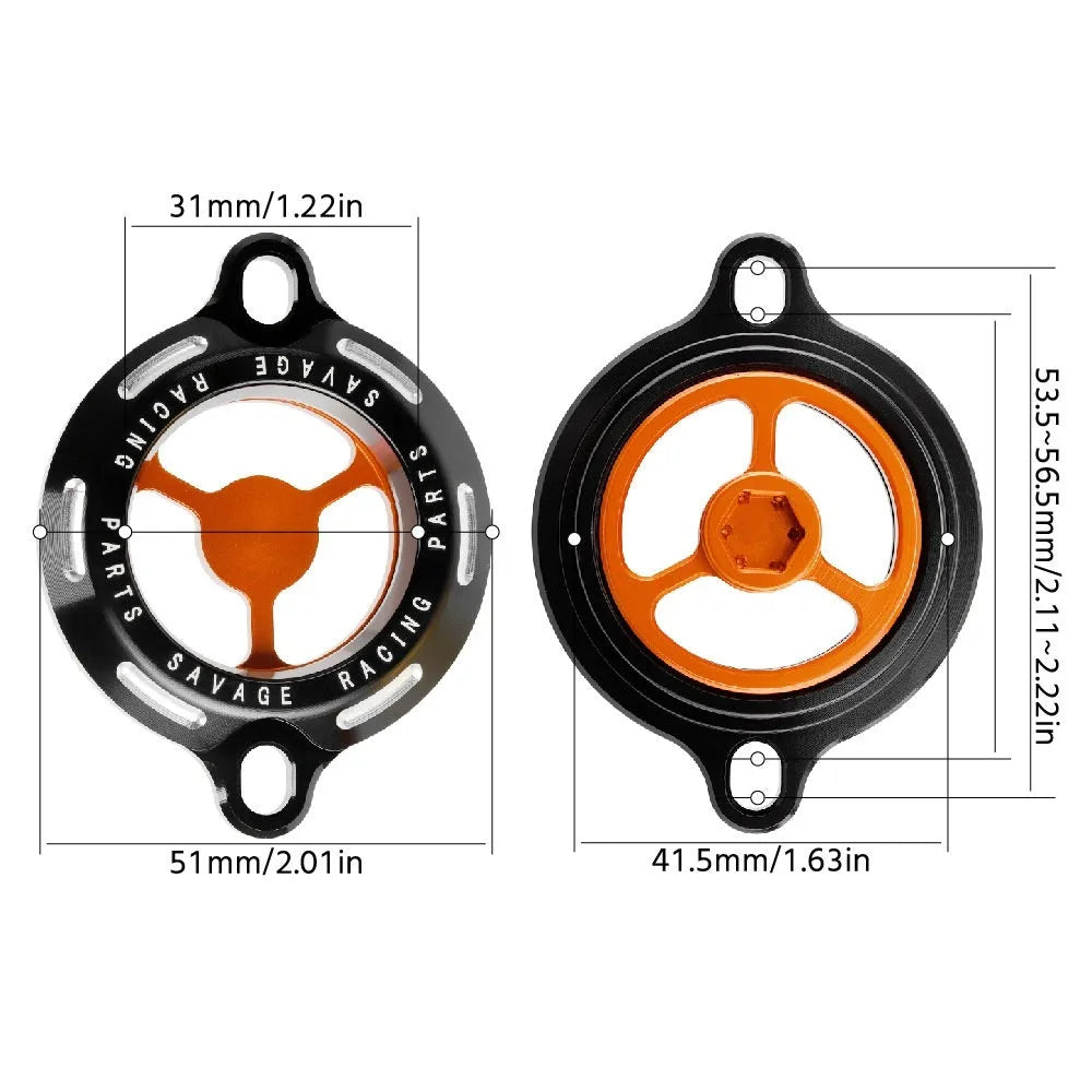 Transparent aluminium alloy oil filter cover for KTM DUKE motorcycles