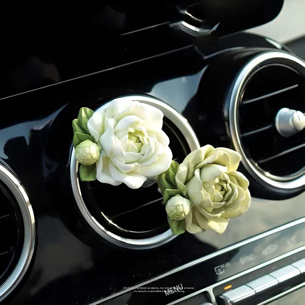 Gypsum car perfume ornament with jasmine essential oil for air vent mounting
