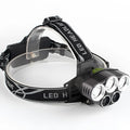 Outdoor head-mounted camping light with LED beam and adjustable head strap