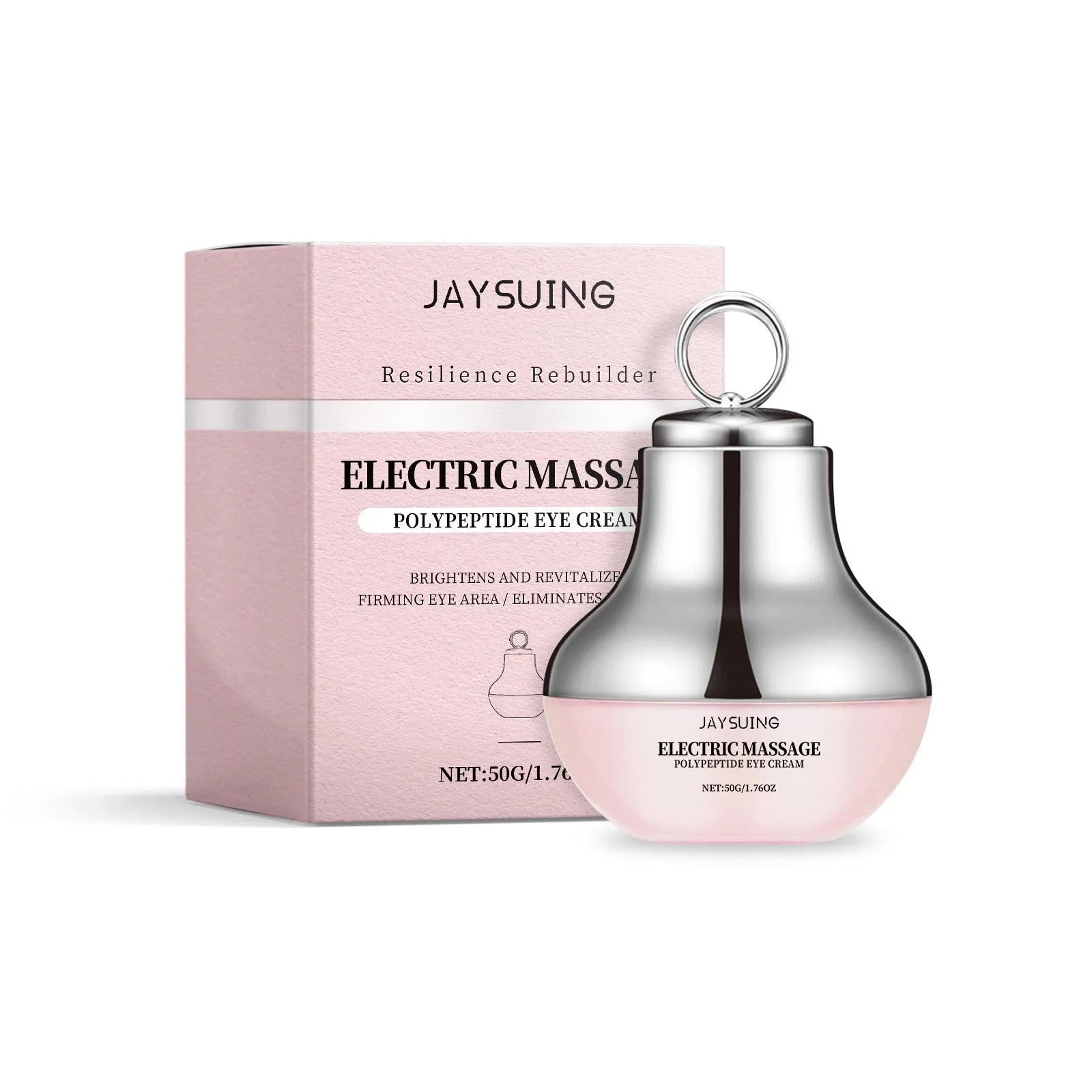 50g pot of electric massage firming eye cream with lifting rich moisture formula.