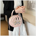 Chinese embroidery soft PU messenger bag in horizontal square shape with adjustable shoulder strap