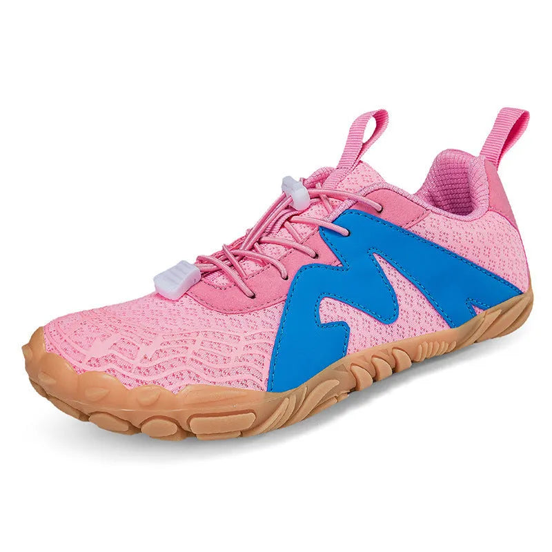 Couple sports climbing shoes with Flyknit lining and rubber sole in multiple colours.