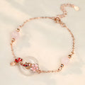 S925 sterling silver bracelet with Chinese floral designs and white chalcedony crystals in new Chinese style