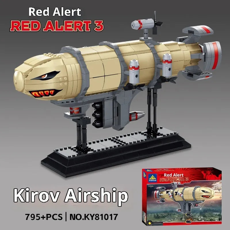 Kirov airship 795-piece plastic building block set with stand in colour box packaging