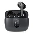 Jerry X08 wireless in-ear headphones with digital display and USB charging case in black, grey, or white.