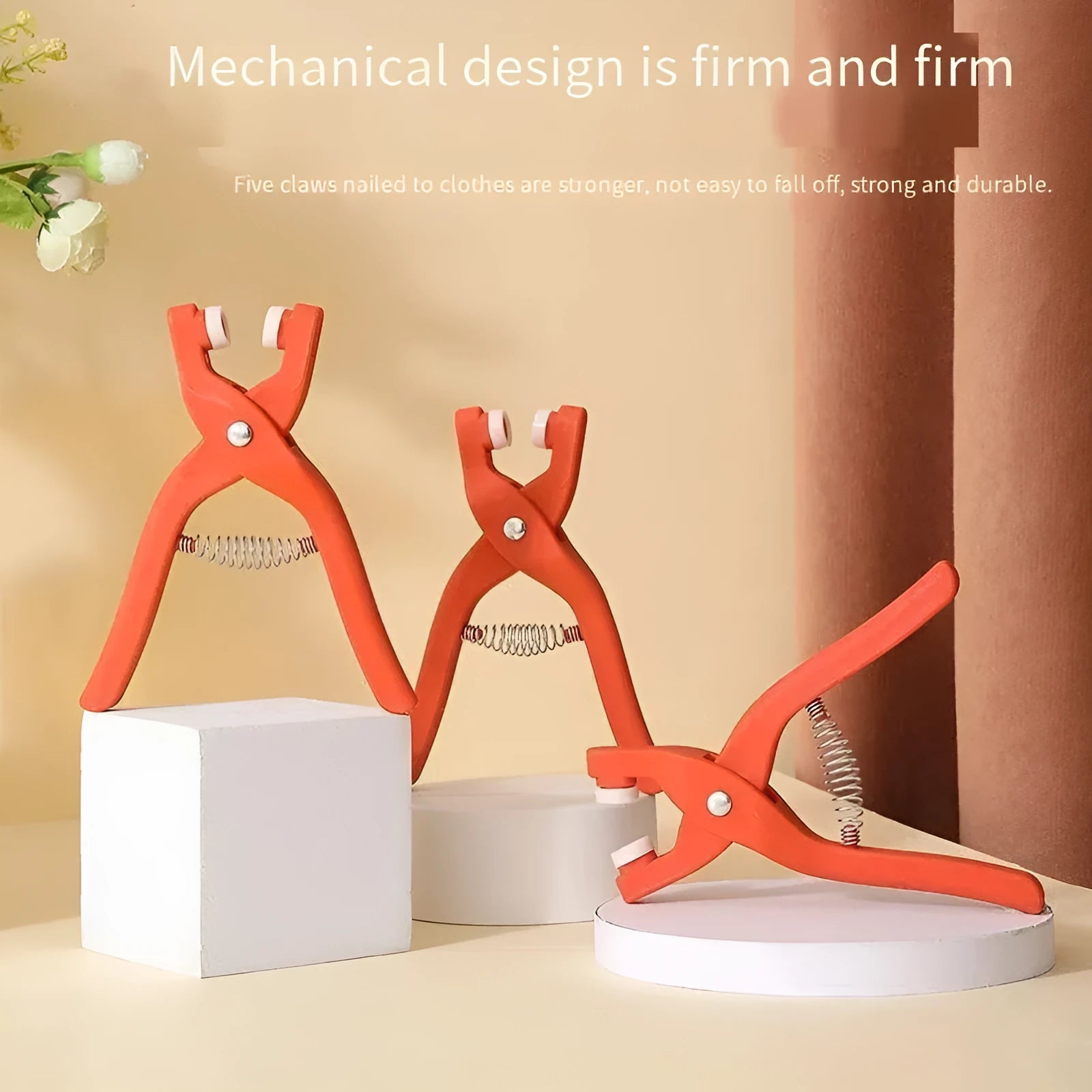 Stainless steel five claw suit buttons and button fixing pliers for no-sew clothing repair