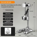 Stainless steel manual juicer with zinc alloy construction in five colour options