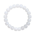 White jade barrel bead bracelet showing Hetian jade construction with traditional barrel beads