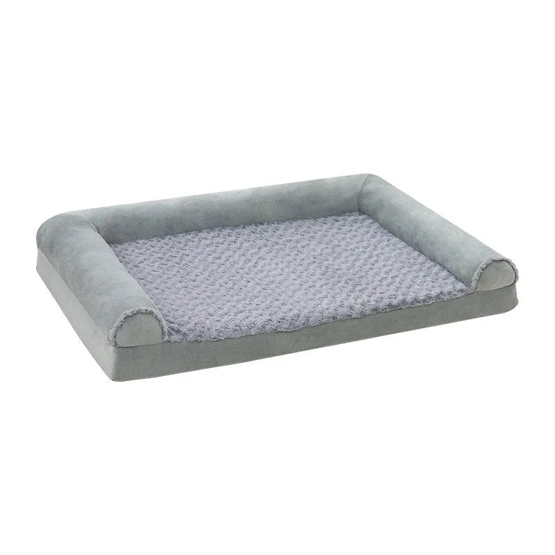 Light grey foldable cloth kennel for a large dog, shown with dimensions.