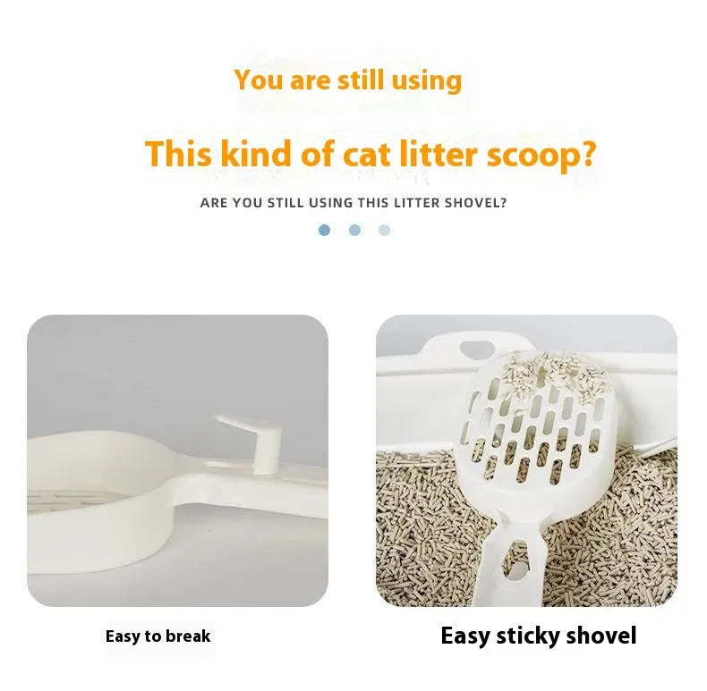 Black metal cat litter scoop with 0.8cm gap between tines
