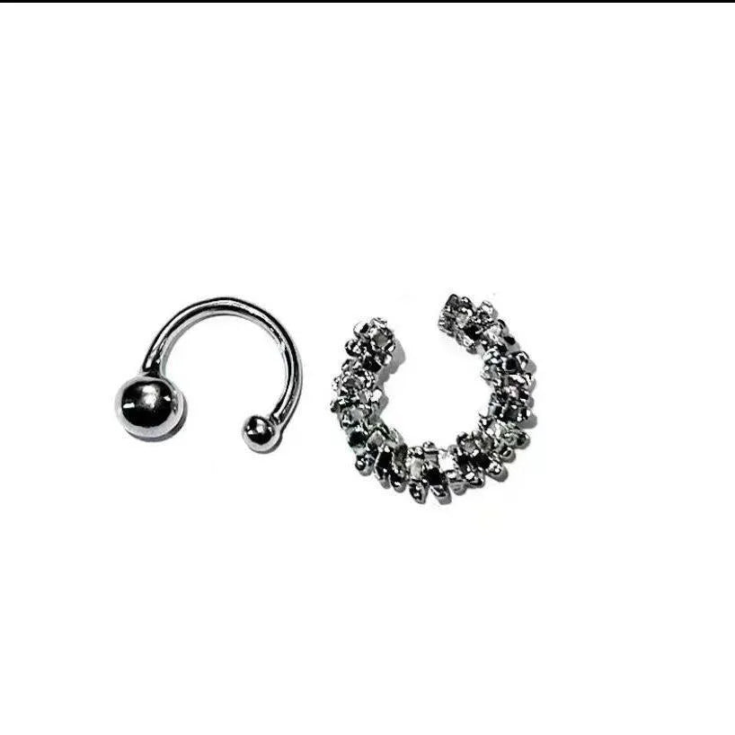 Geometric alloy ear clip earrings with irregular frosty style in B4710 colour