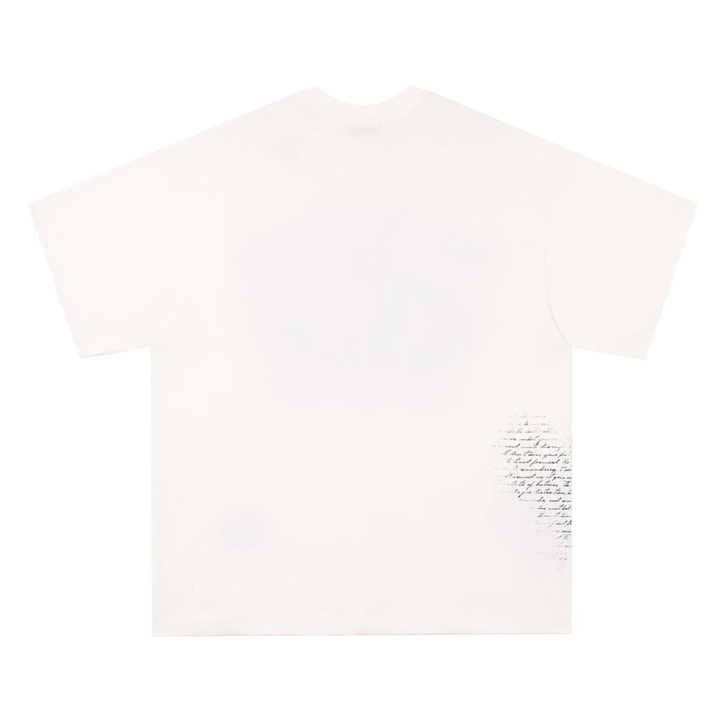 American retro hip hop gothic T-shirt with letter print in black or white cotton fabric