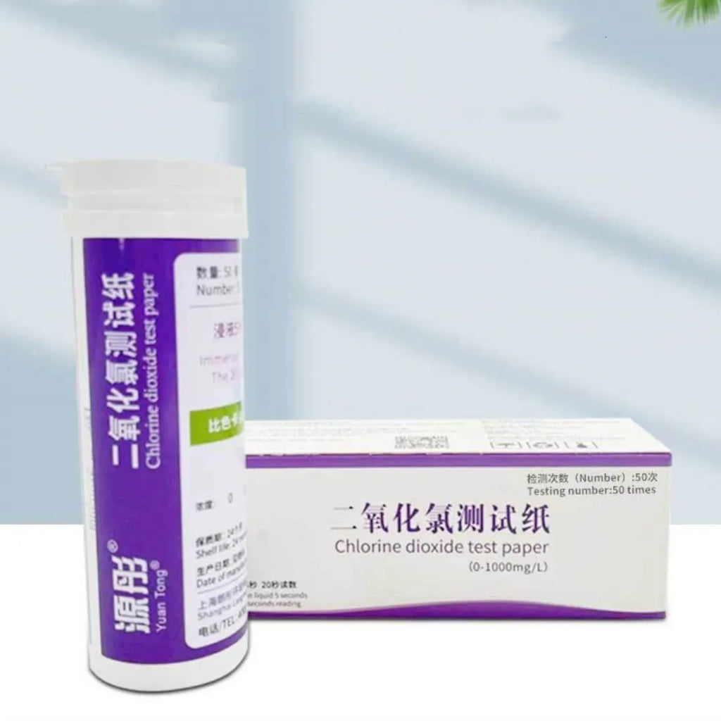 Chlorine dioxide test paper bottle with 50 strips for wastewater concentration detection 0-1000 mg/L