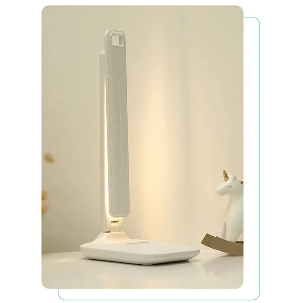 White touch dimming bedside table lamp with USB charging port