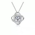 Women's copper heart necklace with electroplated finish in platinum dark blue, red, white, purple, and lvzuan diamond colours.