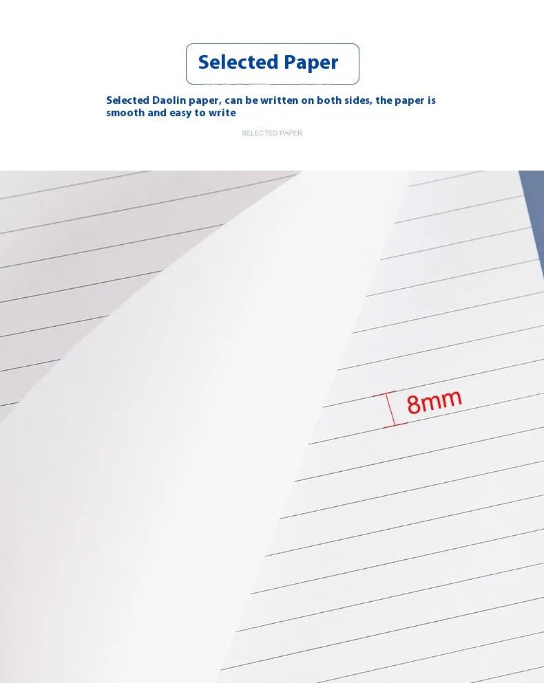 A4 tearable notebook with grid design cover and wireless adhesive binding for meeting minutes