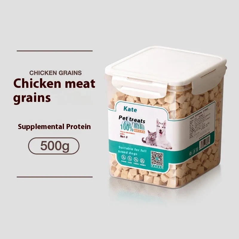 Freeze-dried chicken cat snacks 500g high-grade chicken nuggets without shreds in bagged or barrel packaging
