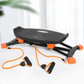 Black mini fitness skiing machine JS101A for home exercise with elastic hand straps