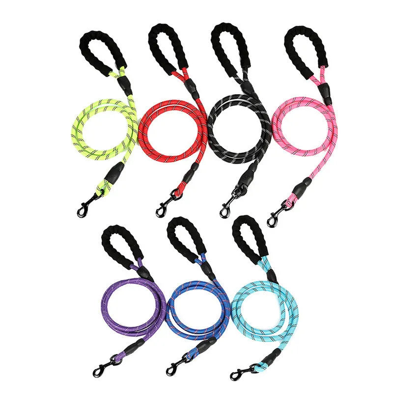 Oxford cloth dog chest strap harness with reflective ribbon and alloy buckle, blue colour, on white background