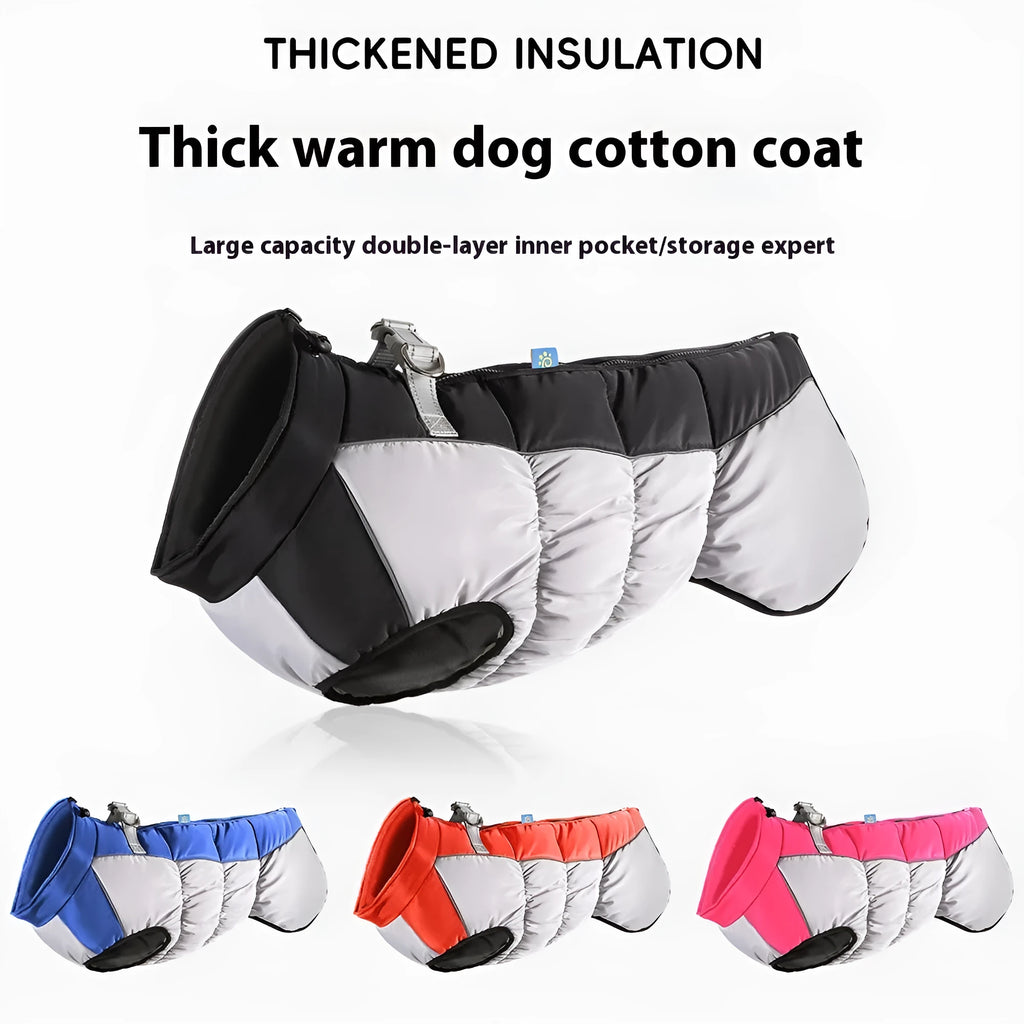 Waterproof reflective polar fleece winter coat for a large dog in casual style.