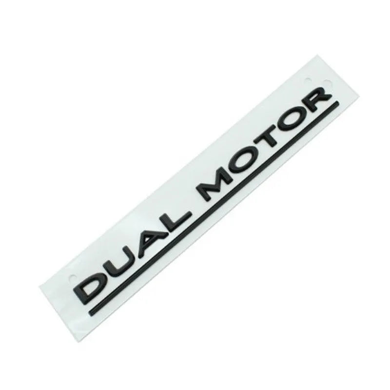 ABS plastic performance car sticker for Tesla Model 3 bumper in matte black and red stripes.