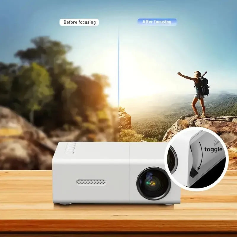 M100 Mini LED home projector in white or black colour with remote control and 100 inch projection capability