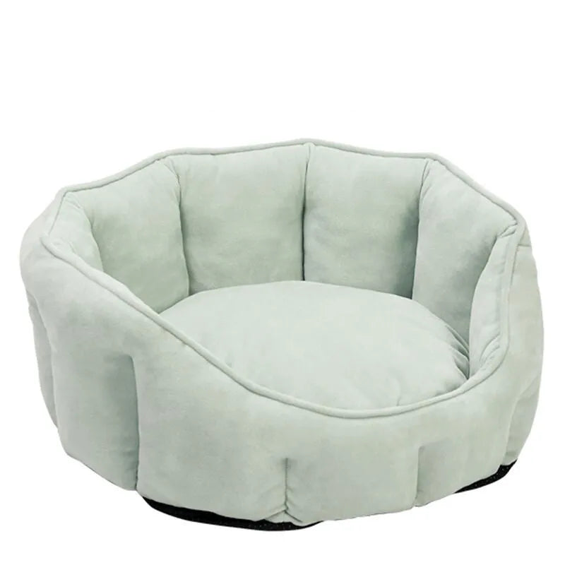 Plush thickened cat kennel mat with integrated house and hammock design in grey colour