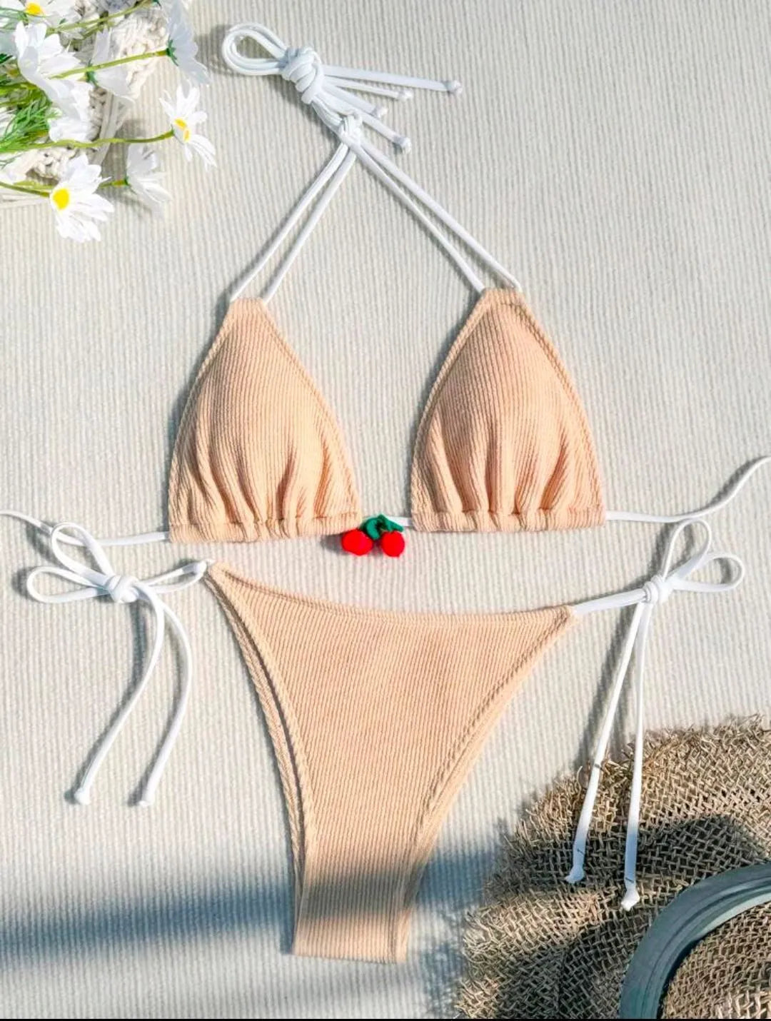 Women's nylon bikini swimsuit in briefs style with Asian sizing for swimming sports