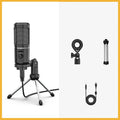 USB condenser microphone on desktop tripod with shock mount and 150cm cable