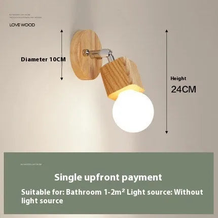 Single head LED wall lamp in 24cm size for bathroom or bedroom mirror lighting.