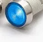 10mm plastic indicator light with stainless steel bezel and attached wire, shown in multiple colour options.