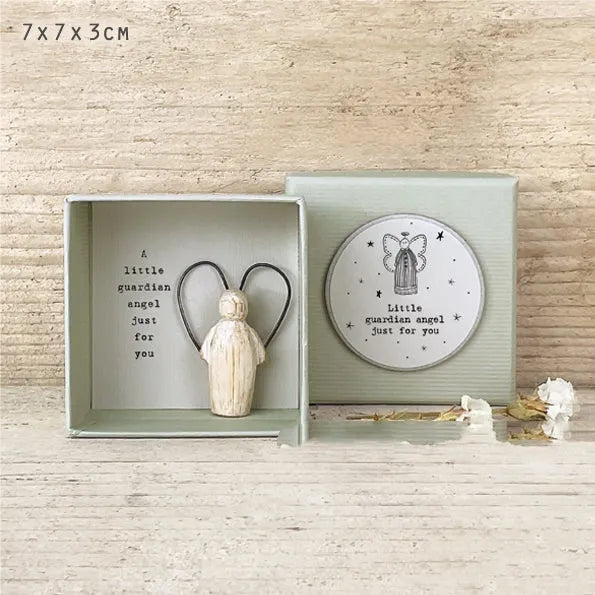 Cartoon guardian angel resin ornament in modern simplicity style, boxed gift for friends