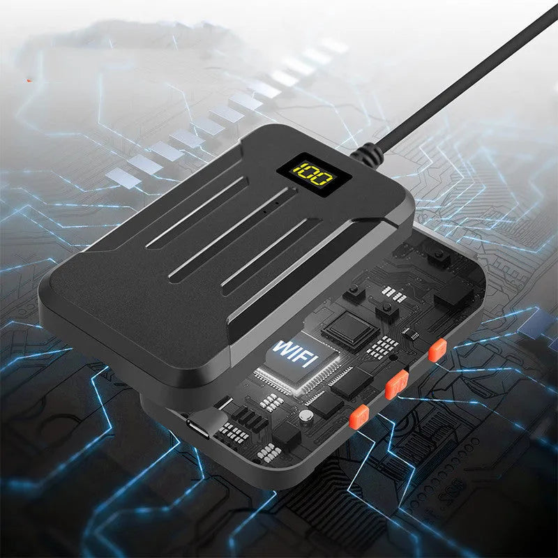 Wireless dual lens inspection endoscope with magnetic tip and hook accessories for pipe and cavity examination