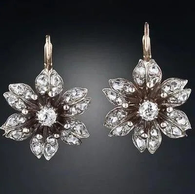 Women's retro fashion earrings in silver electroplated alloy with creative design