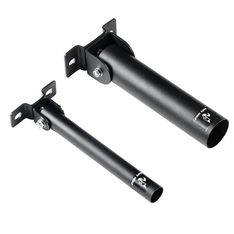 Steel wall barbell rack with 25 tubes for storing multiple weightlifting bars