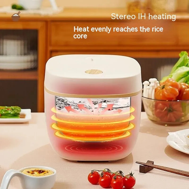 White intelligent multi-function rice cooker with 3 litre capacity and six cooking functions
