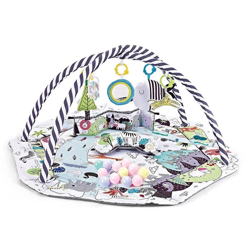 Baby ocean ball fence fitness frame fabric hexagon in ocean blue colour on a floor