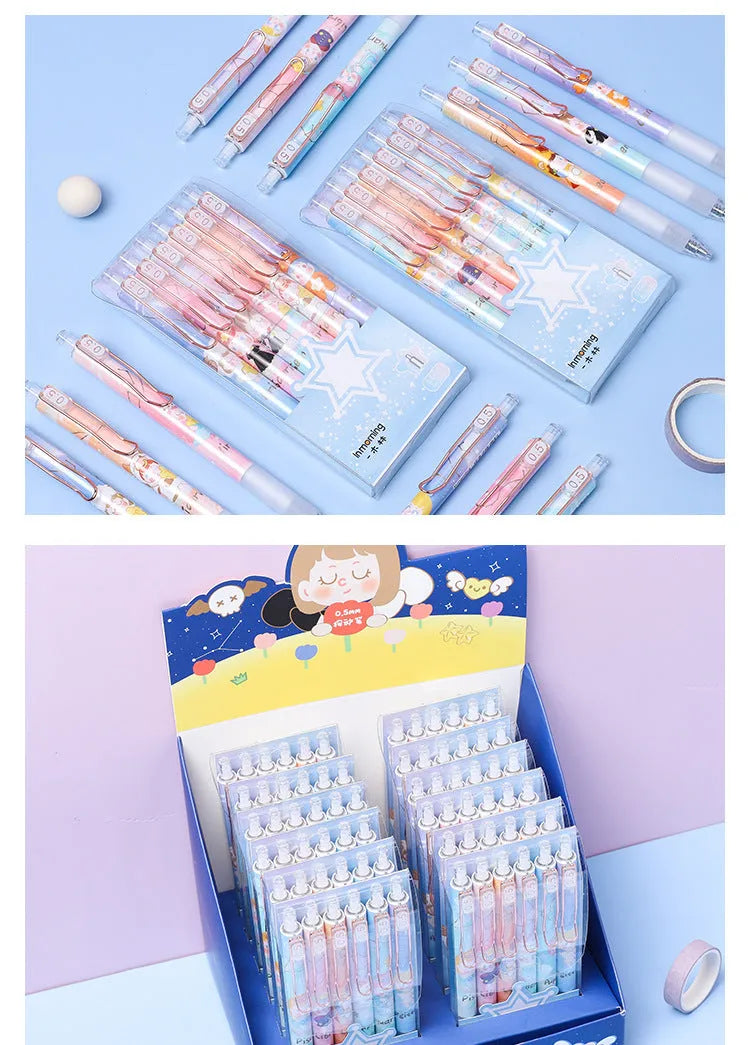 Lisa's Secret Constellation press gel pens showing twelve zodiac design with 0.5mm tip in 6-piece set