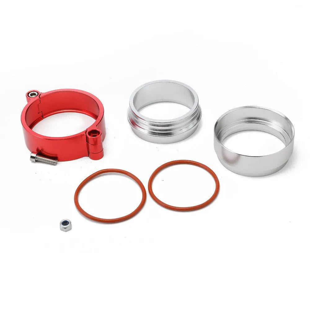 Aluminium fixed movable exhaust clamp for car modifications in black, blue or red