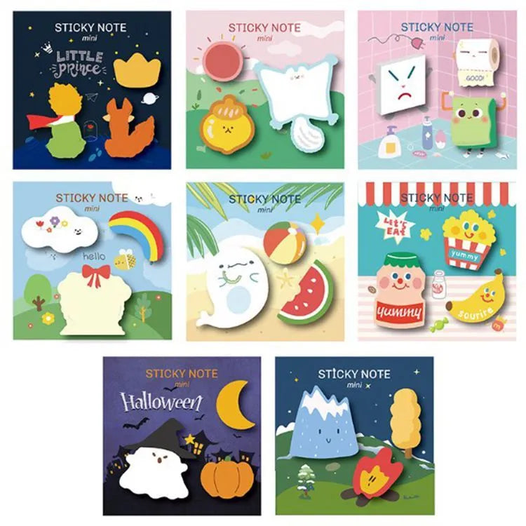 Halloween pumpkin pattern Post-it Notes showing square 90x90mm sticky notes with spooky designs