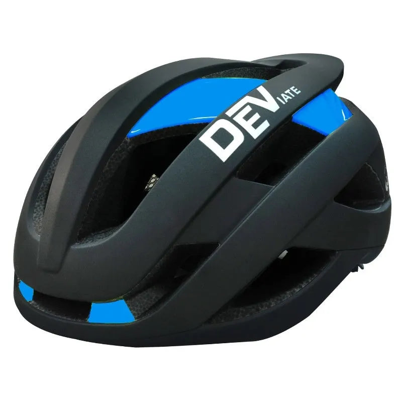 Adult mountain bike helmet in matte black with coloured accents, showing adjustable fit and breathable vents.