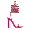 Strappy square toe stiletto high heel sandals in silver for women summer fashion pumps