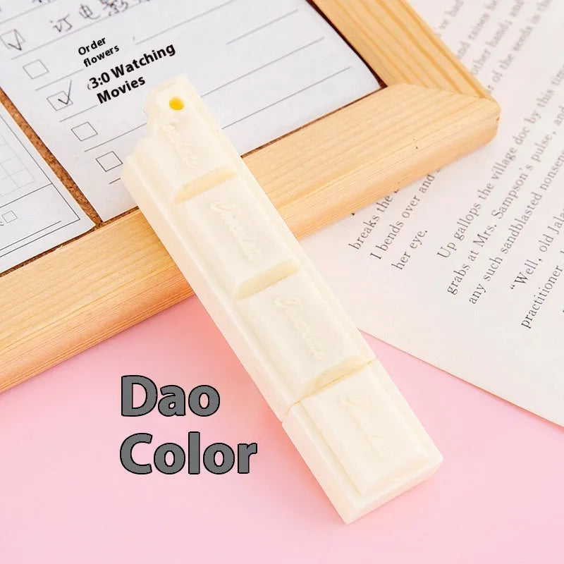 Chocolate themed ballpoint pen with 0.5mm bullet tip in plastic insert sleeve design