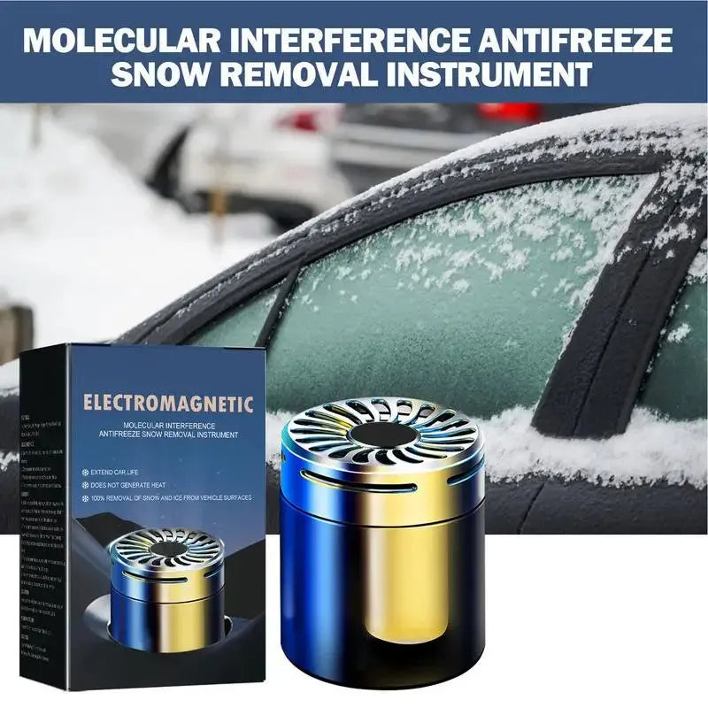 Car microwave molecular deicing instrument with aromatherapy, snow removal tool, light-powered