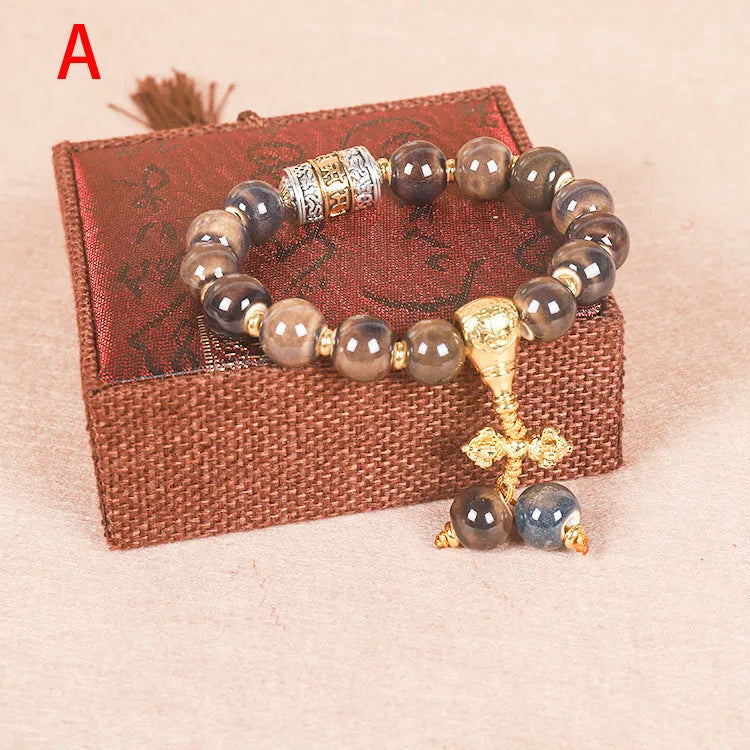 Men's gradient ceramic chain bracelet in polished coloured glaze, approximately 13mm size