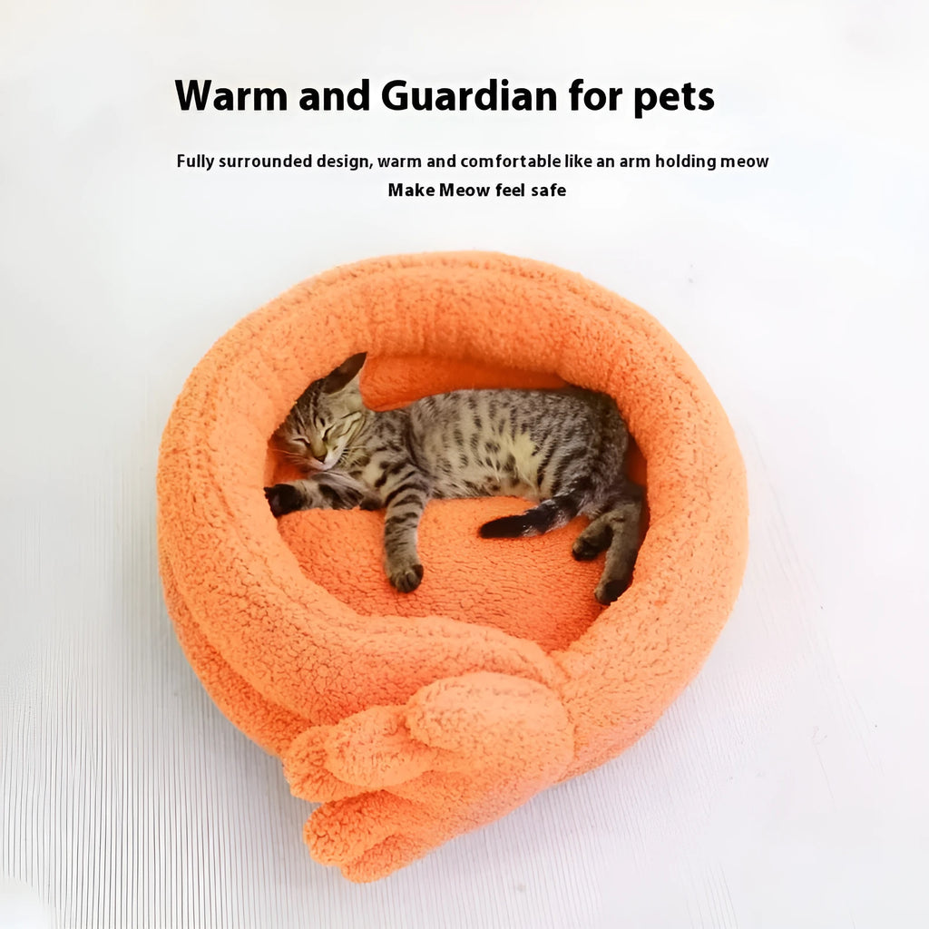 Yellow plush pet bed mattress measuring 48 cm long by 20 cm wide.
