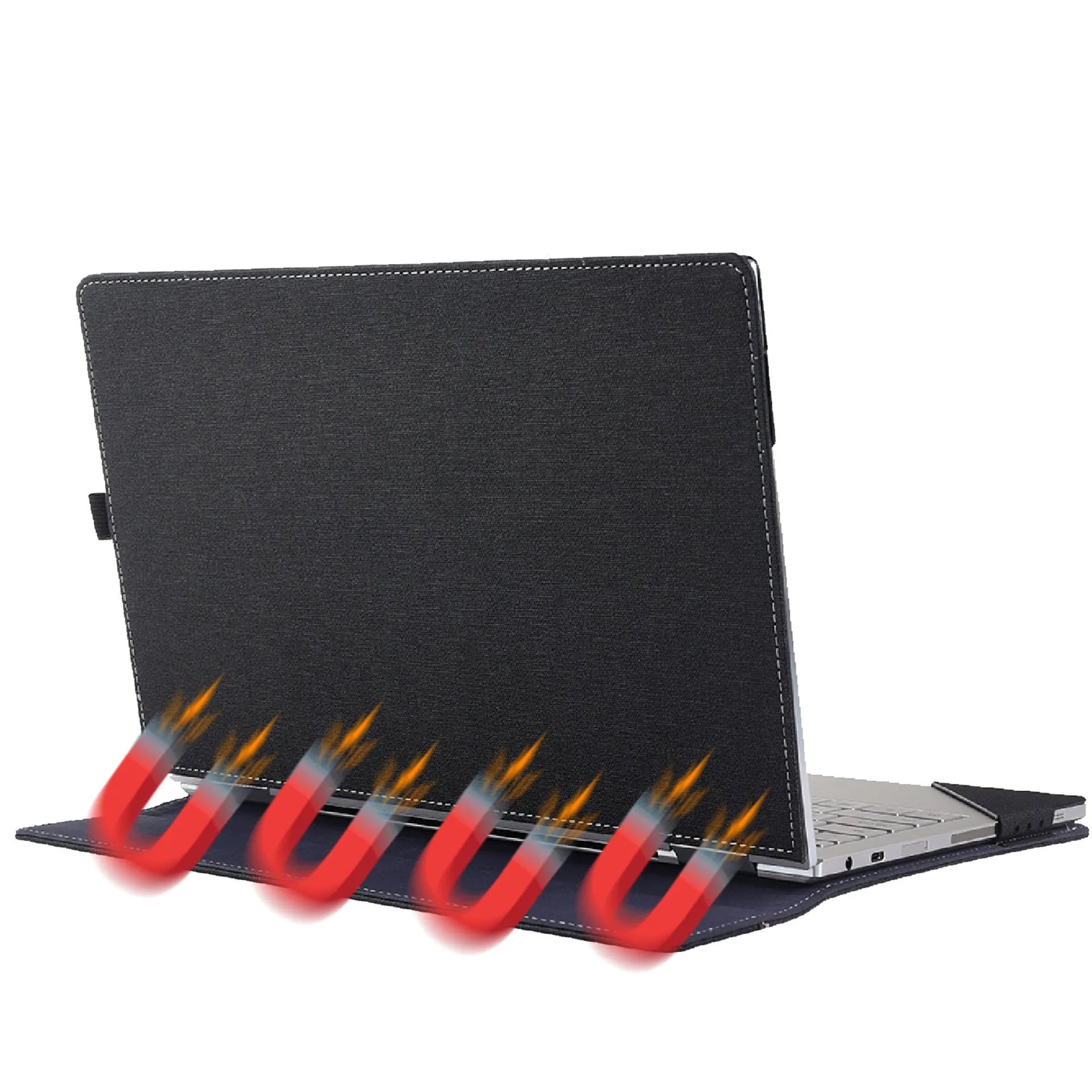 Black imitation leather protective sleeve for Microsoft Surface Laptop 6
