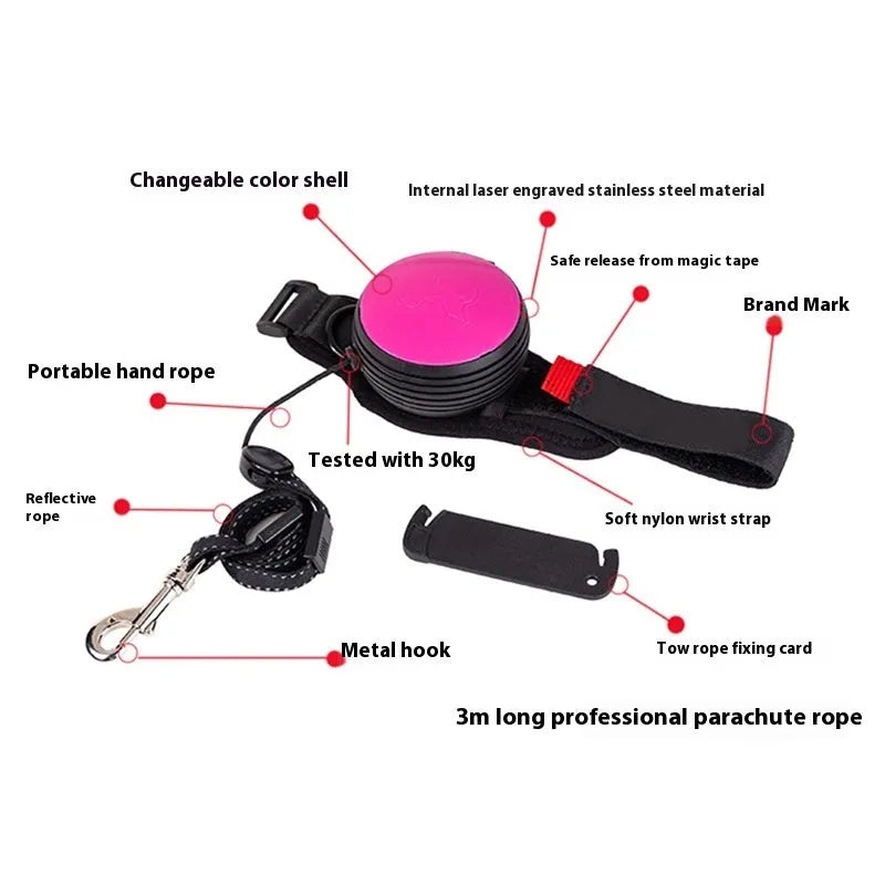 Automatic retractable pet leash showing 3 metre extension with hands-free design in multiple colours