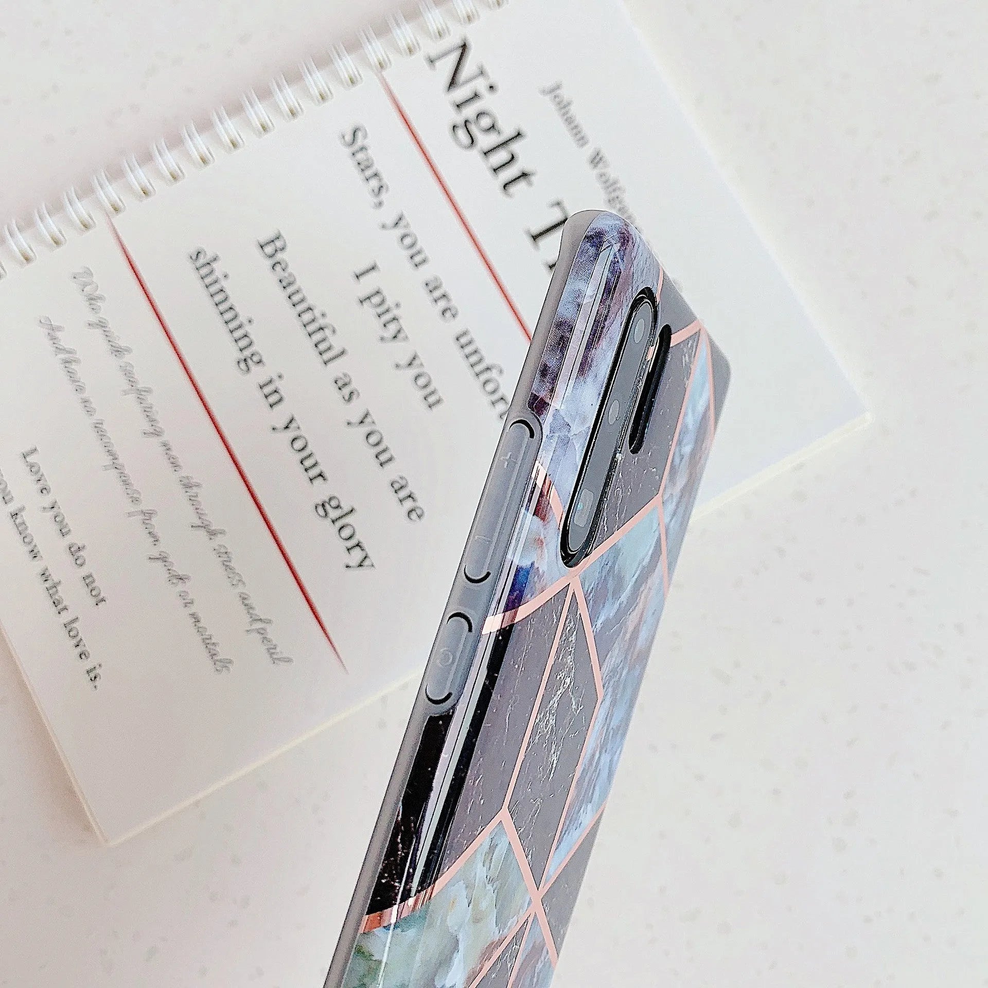 Electroplated marble pattern mobile phone case for Huawei and Samsung smartphones in various colours