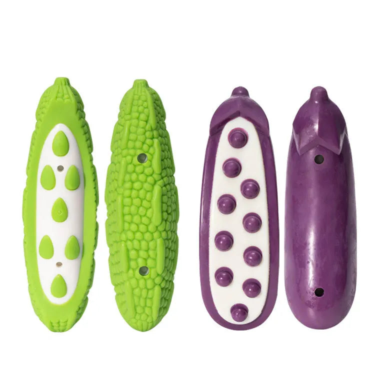 Green durable rubber dog chew toy with meat scent for large dogs and aggressive chewers